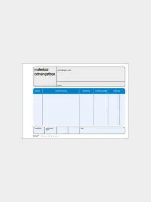 FB102 - Materiaalontvangst - A6